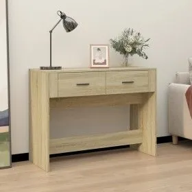 Mesa consola madera contrachapada roble Sonoma 100x39x75 cm de vidaXL, Mesas - Ref: Foro24-816779, Precio: 66,65 €, Descuento: %