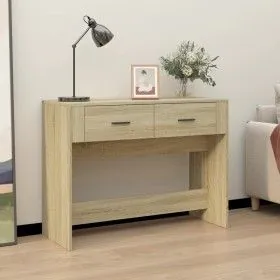 Oak Sonoma plywood console table 100x39x75 cm by vidaXL, Tables - Ref: Foro24-816779, Price: 66,38 €, Discount: %