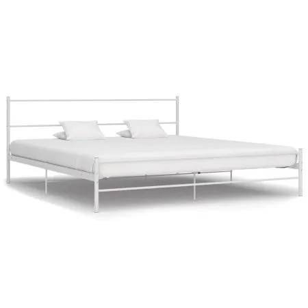 White metal bed frame 160x200 cm by vidaXL, Beds and slatted bases - Ref: Foro24-284696, Price: 117,60 €, Discount: %