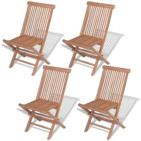Folding garden chairs 4 units solid teak wood by vidaXL, Garden chairs - Ref: Foro24-43040, Price: 222,56 €, Discount: %