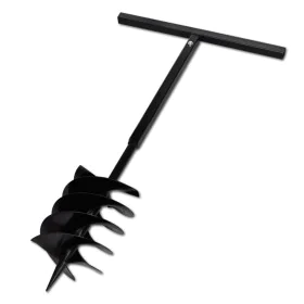Earth drill with triple spiral handle black steel 200 mm by vidaXL, Helical augers - Ref: Foro24-141028, Price: 56,47 €, Disc...