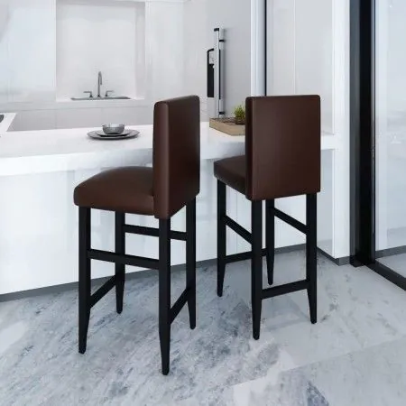Küchenhocker 2 Einheiten dunkelbraunes Kunstleder von vidaXL, Küchenhocker - Ref: Foro24-240072, Preis: 184,45 €, Rabatt: %