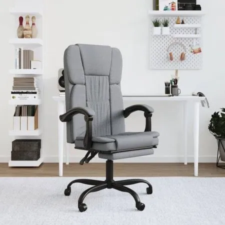 Hellgrauer, verstellbarer Bürostuhl aus Stoff von vidaXL, Bürostühle - Ref: Foro24-349617, Preis: 117,37 €, Rabatt: %