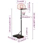 Weißer Basketballkorb aus Polyethylen, 216–250 cm von vidaXL, Basketballkörbe - Ref: Foro24-93655, Preis: 92,78 €, Rabatt: %