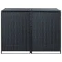 Double shed black rattan garbage container 148x80x111cm by vidaXL, Sheds - Ref: Foro24-43887, Price: 265,82 €, Discount: %