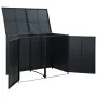 Double shed black rattan garbage container 148x80x111cm by vidaXL, Sheds - Ref: Foro24-43887, Price: 265,82 €, Discount: %