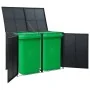 Double shed black rattan garbage container 148x80x111cm by vidaXL, Sheds - Ref: Foro24-43887, Price: 265,82 €, Discount: %