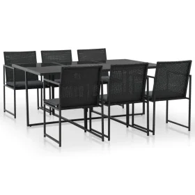 7-piece garden dining set and black synthetic rattan cushions by vidaXL, Garden sets - Ref: Foro24-44444, Price: 509,08 €, Di...