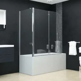 ESG folding shower screen 120x68x130 cm by vidaXL, shower doors - Ref: Foro24-144676, Price: 232,44 €, Discount: %