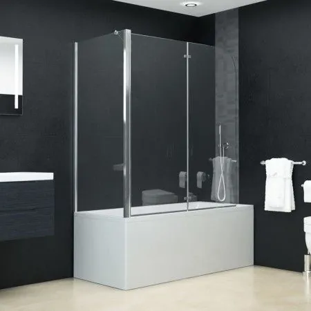 ESG folding shower screen 120x68x130 cm by vidaXL, shower doors - Ref: Foro24-144676, Price: 239,30 €, Discount: %