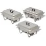 Set calentador de comida para buffet 3 piezas acero inoxidable de vidaXL, Escalfadores - Ref: Foro24-50529, Precio: 178,79 €,...