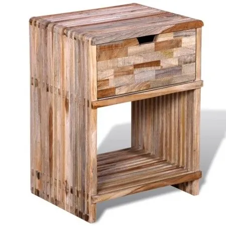 Recycled teak wood nightstand with drawer by vidaXL, Nightstands - Ref: Foro24-241715, Price: 94,67 €, Discount: %