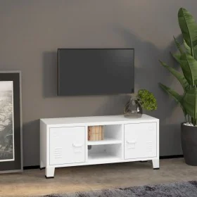 Industrielles TV-Möbel aus weißem Metall 105x35x42 cm von vidaXL, TV-Möbel - Ref: Foro24-339619, Preis: 75,55 €, Rabatt: %