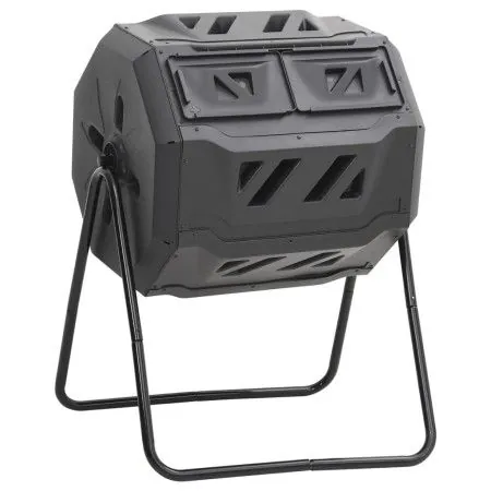 Black garden composting container 73x64x95 cm 160 L by vidaXL, Composters - Ref: Foro24-152232, Price: 124,09 €, Discount: %
