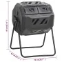Black garden composting container 73x64x95 cm 160 L by vidaXL, Composters - Ref: Foro24-152232, Price: 124,09 €, Discount: %