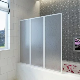 Mampara de ducha con 3 paneles plegables, 141 x 130 cm de vidaXL, Puertas de ducha - Ref: Foro24-140785, Precio: 136,85 €, De...
