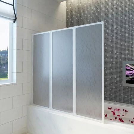 Shower screen with 3 folding panels, 141 x 130 cm by vidaXL, shower doors - Ref: Foro24-140785, Price: 136,85 €, Discount: %
