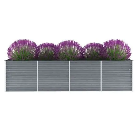 Gray galvanized steel garden bed 320x80x77 cm by vidaXL, Pots and planters - Ref: Foro24-44844, Price: 107,79 €, Discount: %