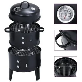 Barbacoa ahumador de carbón 3 en 1 40x80 cm de vidaXL, Barbacoas - Ref: Foro24-46613, Precio: 82,41 €, Descuento: %