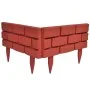 Brick-colored grass separator fence 11 pieces by vidaXL, Garden edging and edging - Ref: Foro24-141257, Price: 36,09 €, Disco...