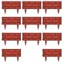 Brick-colored grass separator fence 11 pieces by vidaXL, Garden edging and edging - Ref: Foro24-141257, Price: 36,09 €, Disco...