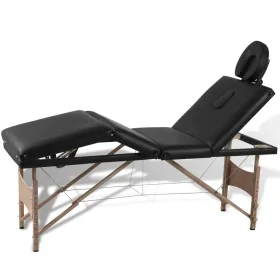 Folding massage table with 4 zones, black wooden structure. by vidaXL, massage tables - Ref: Foro24-110095, Price: 191,35 €, ...