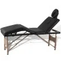 Folding massage table with 4 zones, black wooden structure. by vidaXL, massage tables - Ref: Foro24-110095, Price: 191,35 €, ...