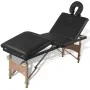 Folding massage table with 4 zones, black wooden structure. by vidaXL, massage tables - Ref: Foro24-110095, Price: 191,35 €, ...