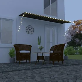 Retractable awning with LED anthracite gray 400x150 cm by vidaXL, Awnings - Ref: Foro24-145920, Price: 73,19 €, Discount: %