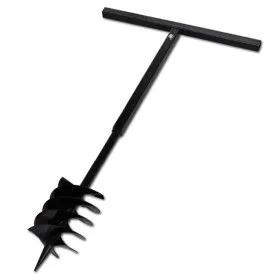 Earth drill with triple spiral black steel handle 180 mm by vidaXL, Helical augers - Ref: Foro24-141027, Price: 49,03 €, Disc...