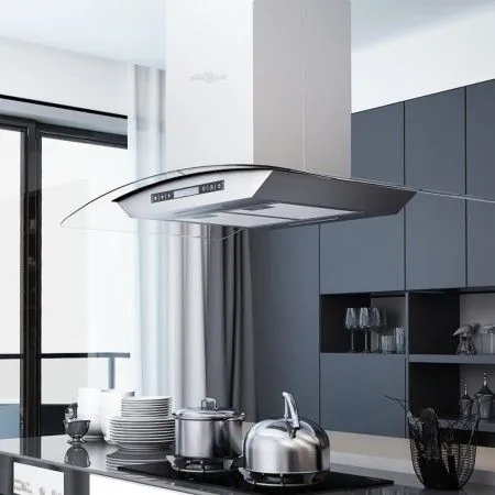 Campana extractora de techo 90 cm pantalla táctil 756 m³/h LED de vidaXL, Extractores - Ref: Foro24-50662, Precio: 282,89 €, ...