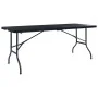 Folding garden table imitation HDPE rattan black 180x75x72 cm by vidaXL, Garden tables - Ref: Foro24-48831, Price: 100,76 €, ...