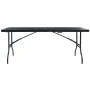 Folding garden table imitation HDPE rattan black 180x75x72 cm by vidaXL, Garden tables - Ref: Foro24-48831, Price: 100,76 €, ...