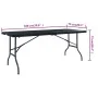 Folding garden table imitation HDPE rattan black 180x75x72 cm by vidaXL, Garden tables - Ref: Foro24-48831, Price: 100,76 €, ...