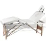 Folding massage table 4 zones cream wood structure by vidaXL, massage tables - Ref: Foro24-110096, Price: 190,68 €, Discount: %