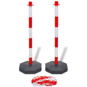 Barrier set with posts with plastic chain 10 m by vidaXL, Road and traffic signs - Ref: Foro24-141821, Price: 39,01 €, Discou...