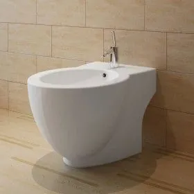Bidé de pie redondo de cerámica de alta calidad blanco de vidaXL, Bidés - Ref: Foro24-140665, Precio: 155,80 €, Descuento: %