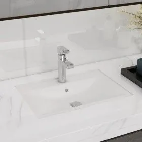 White Faucet/Drain Hollow Ceramic Rectangular Basin by vidaXL, Sinks - Ref: Foro24-141932, Price: 65,12 €, Discount: %
