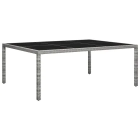Synthetic gray rattan garden dining table 200x150x74 cm by vidaXL, Garden tables - Ref: Foro24-46130, Price: 180,14 €, Discou...