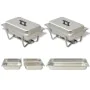 Set calentador de comida para buffet 2 piezas acero inoxidable de vidaXL, Escalfadores - Ref: Foro24-50528, Precio: 121,56 €,...
