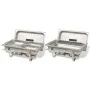 2-piece stainless steel buffet food warmer set by vidaXL, Poachers - Ref: Foro24-50528, Price: 121,56 €, Discount: %