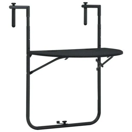 Mesa balcón colgante plástico aspecto ratán negro 60x64x83,5 cm by vidaXL, Garden tables - Ref: Foro24-47894, Price: 42,33 €,...