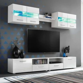 TV-Wohnzimmerschrank mit strahlend weißen LED-Leuchten, 5-teilig von vidaXL, TV-Möbel - Ref: Foro24-246027, Preis: 372,28 €, ...