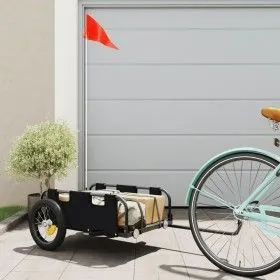 Bicycle cargo trailer iron and black Oxford cloth by vidaXL, Bicycle trailers - Ref: Foro24-94164, Price: 78,65 €, Discount: %