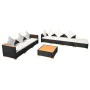 8-piece garden furniture set and black synthetic rattan cushions by vidaXL, Garden sets - Ref: Foro24-42758, Price: 796,29 €,...