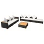 8-teiliges Gartenmöbel-Set und schwarze synthetische Rattankissen von vidaXL, Gartensets - Ref: Foro24-42758, Preis: 796,29 €...