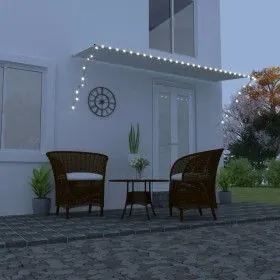 Retractable awning with LED cream color 400x150 cm by vidaXL, Awnings - Ref: Foro24-145927, Price: 68,26 €, Discount: %