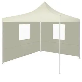Professionelles Faltzelt mit 2 cremefarbenen Stahlwänden 2x2m von vidaXL, Zelte und Pavillons - Ref: Foro24-48881, Preis: 96,...