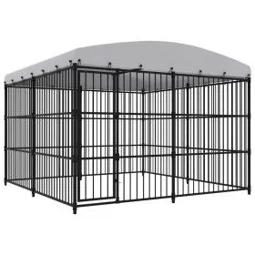 Perrera de exterior con techo 300x300x210 cm de vidaXL, Casetas y cercados para perros - Ref: Foro24-170895, Precio: 803,11 €...
