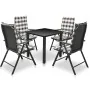 5-teiliges Garten-Essset und schwarze Aluminiumkissen von vidaXL, Gartensets - Ref: Foro24-42778, Preis: 424,06 €, Rabatt: %